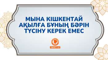 Мына кішкентай ақылға бұның бәрін түсіну керек емес